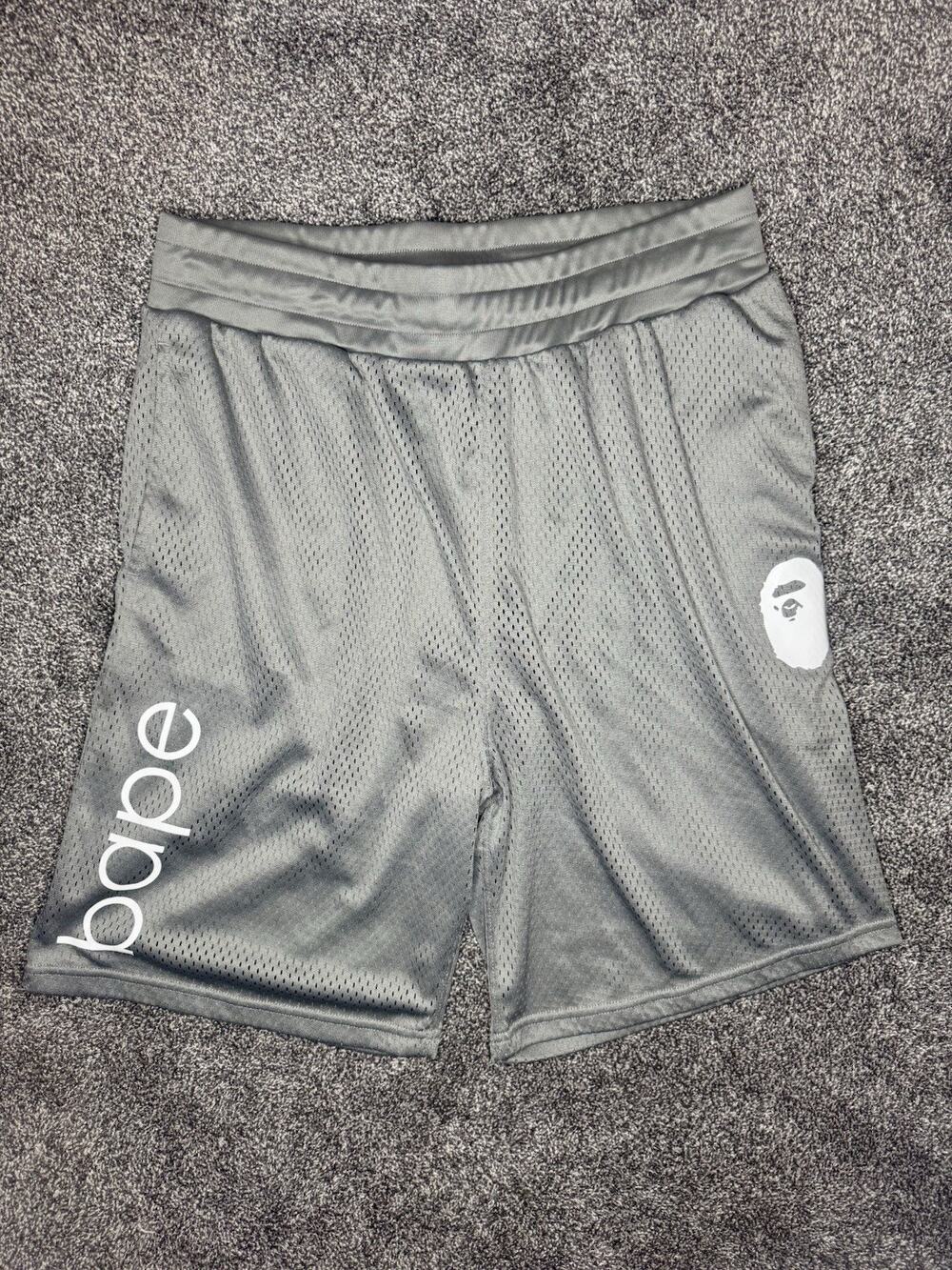 Bape Summer Training Club Shorts Mens XXL Grey Mesh A Bathing Ape Head
